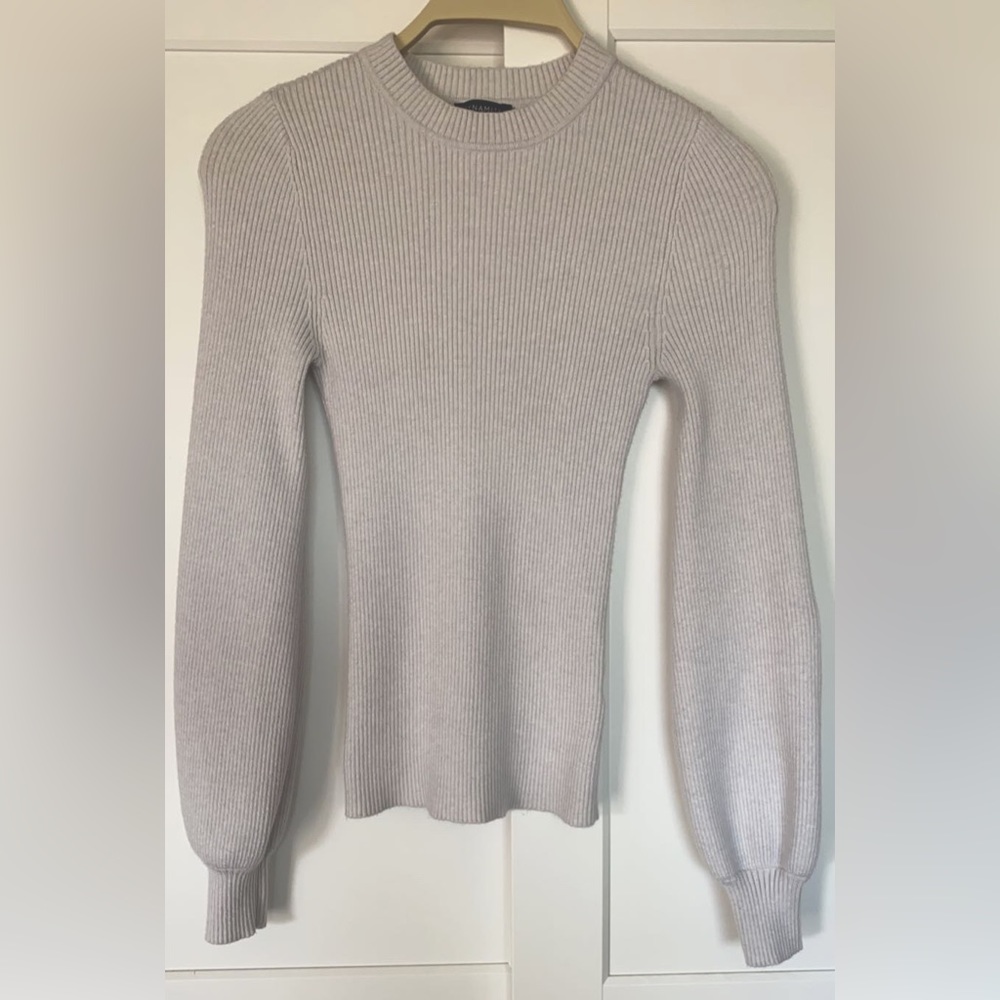 Dynamite Ribbed Balloon Sleeve Shirt